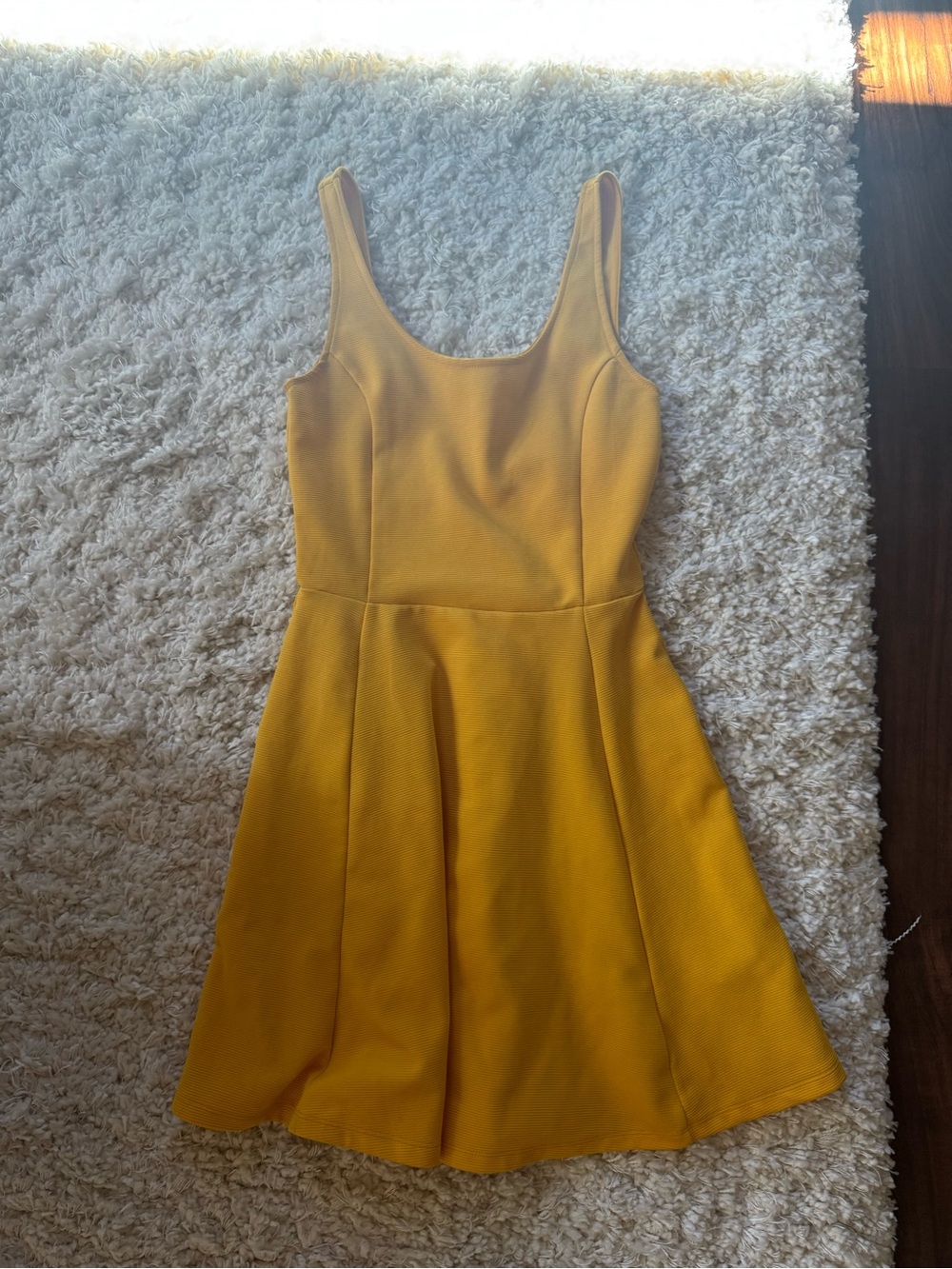 Women’s Sleeveless Fit-and-Flare Dress in Mustard Yellow • US 4
